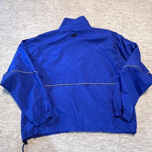 New Balance Men's Medium Blue Windbreaker Jacket Pullover Half Zip Reflective - Picture 5 of 5
